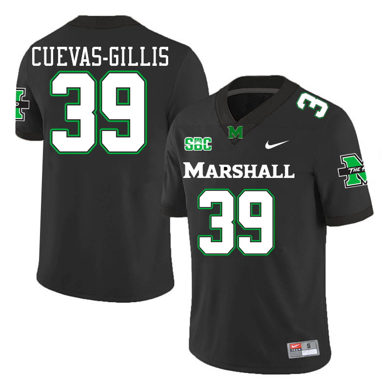 Marshall Thundering Herd #39 Ajani Cuevas-Gillis College Football Jerseys Stitched-Black